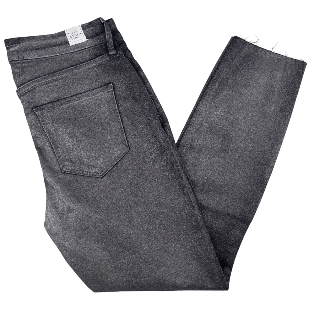 Frank & Eileen SLIGO Skinny Black Metallic Italian‎ Waxed Denim Jeans Size 29